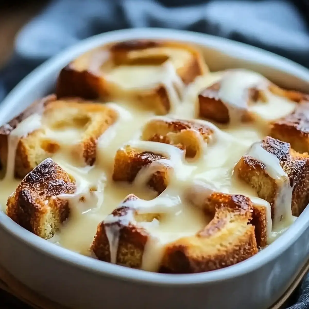 Bread Pudding With Warm Vanilla Sauce