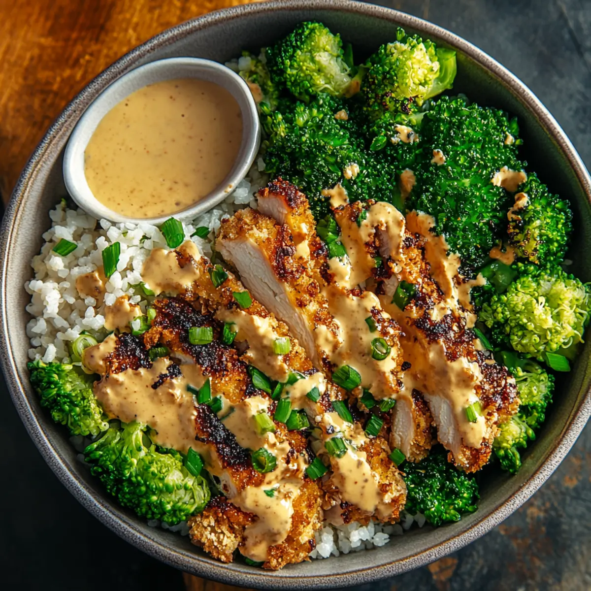 Chicken Broccoli Smash Bowls