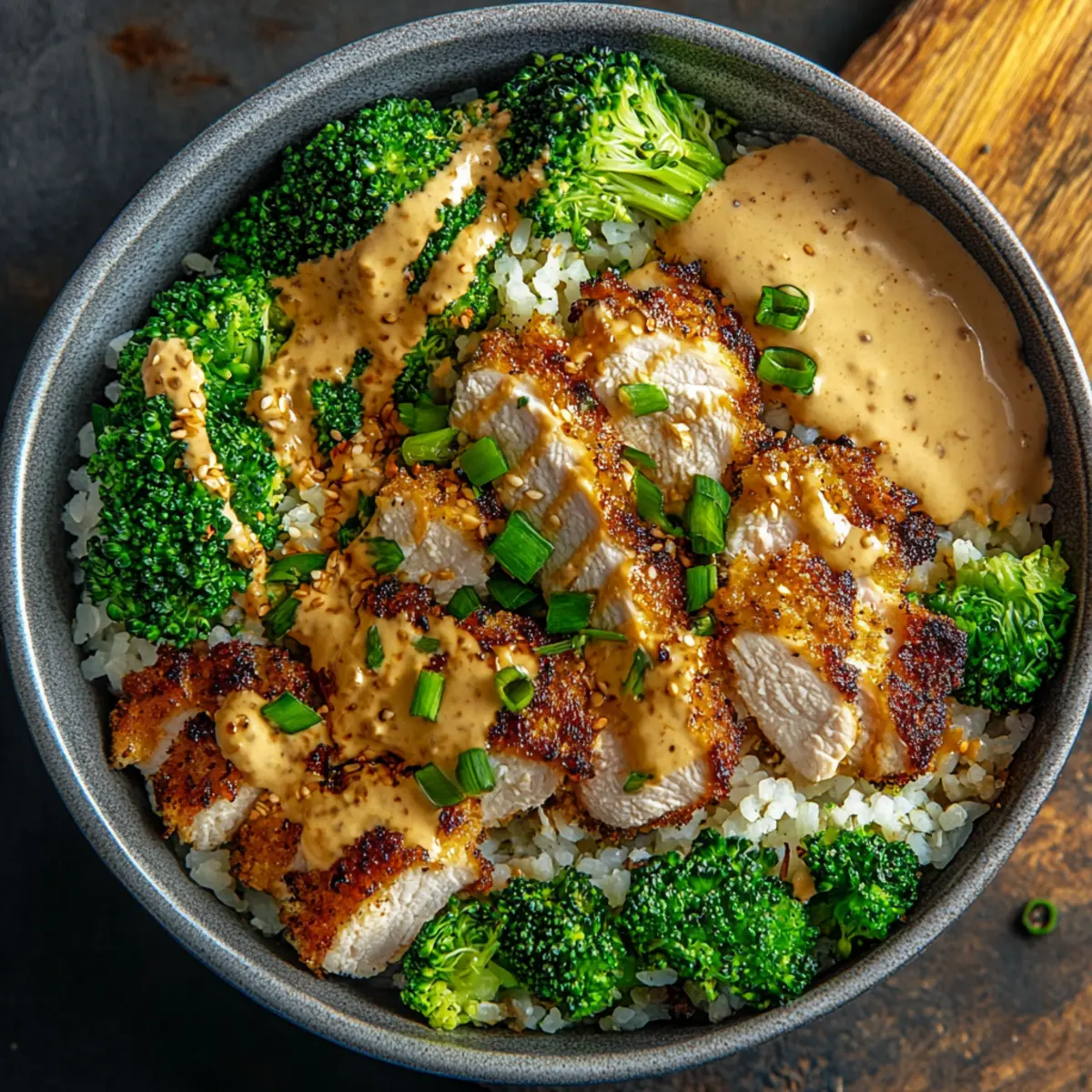 Chicken Broccoli Smash Bowls