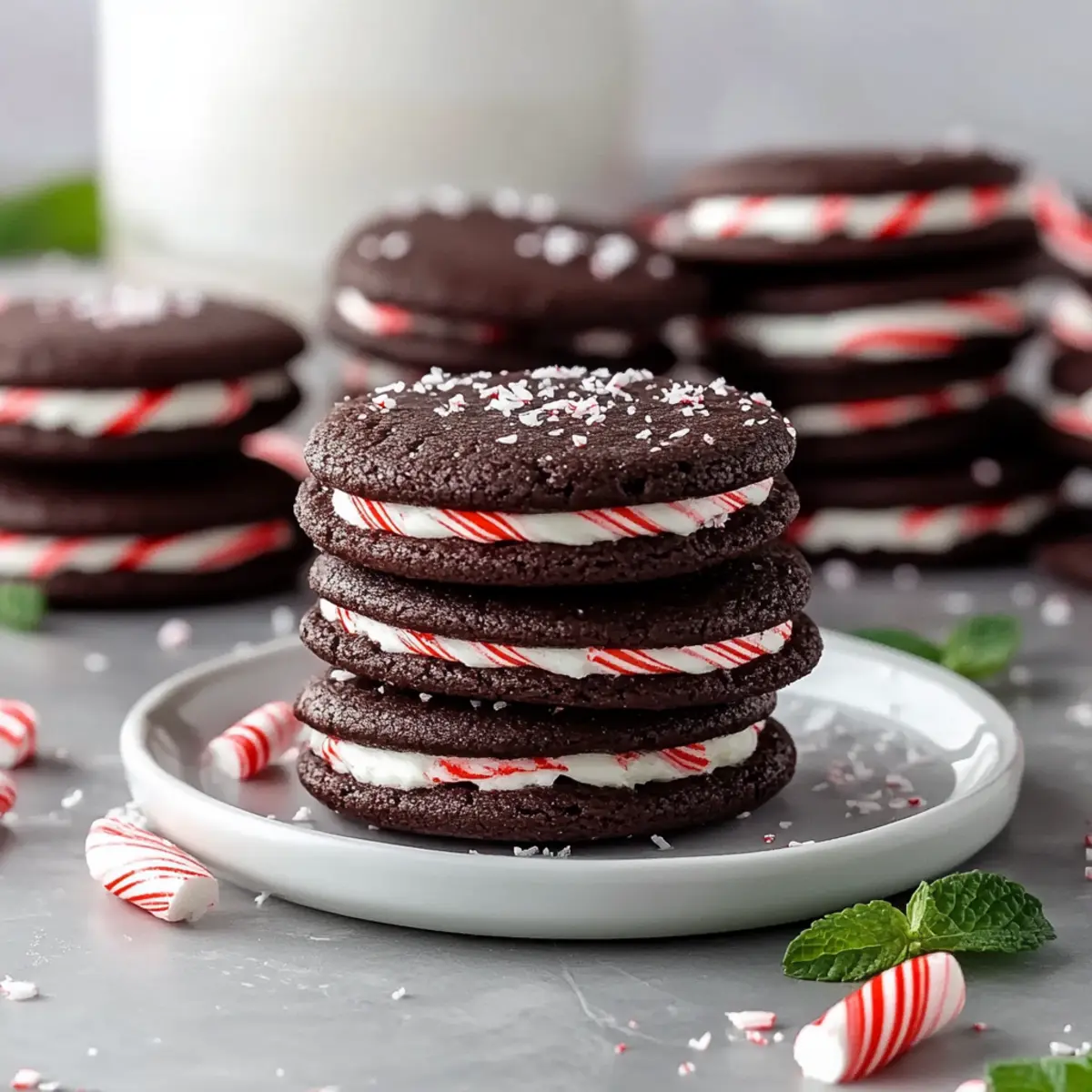 Chocolate Peppermint Sandwich Cookies