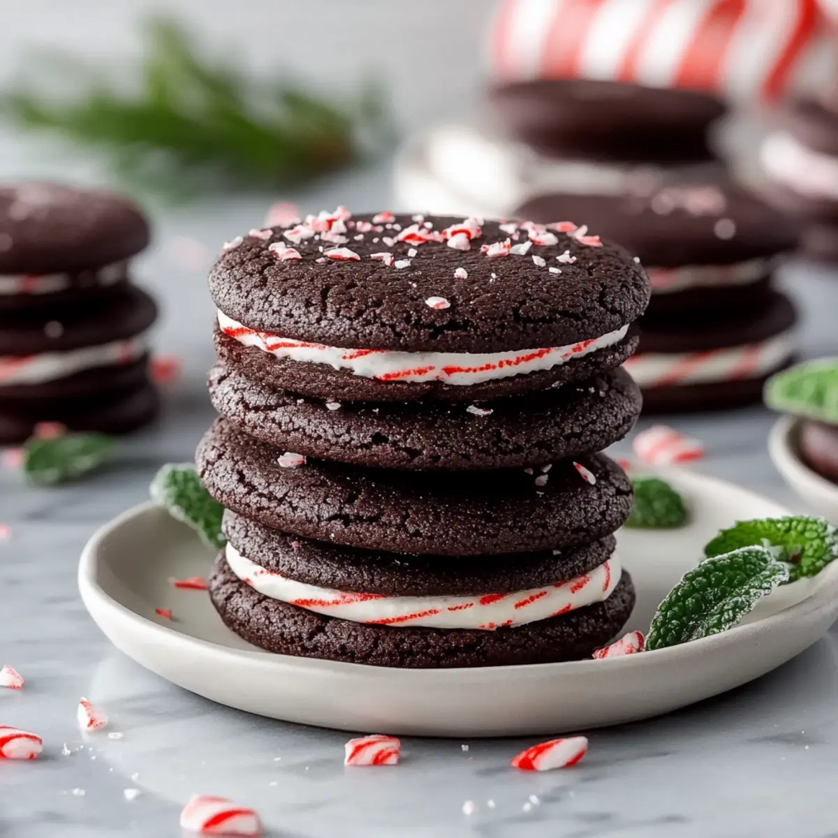 Chocolate Peppermint Sandwich Cookies