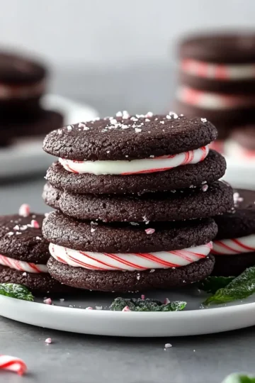 Chocolate Peppermint Sandwich Cookies
