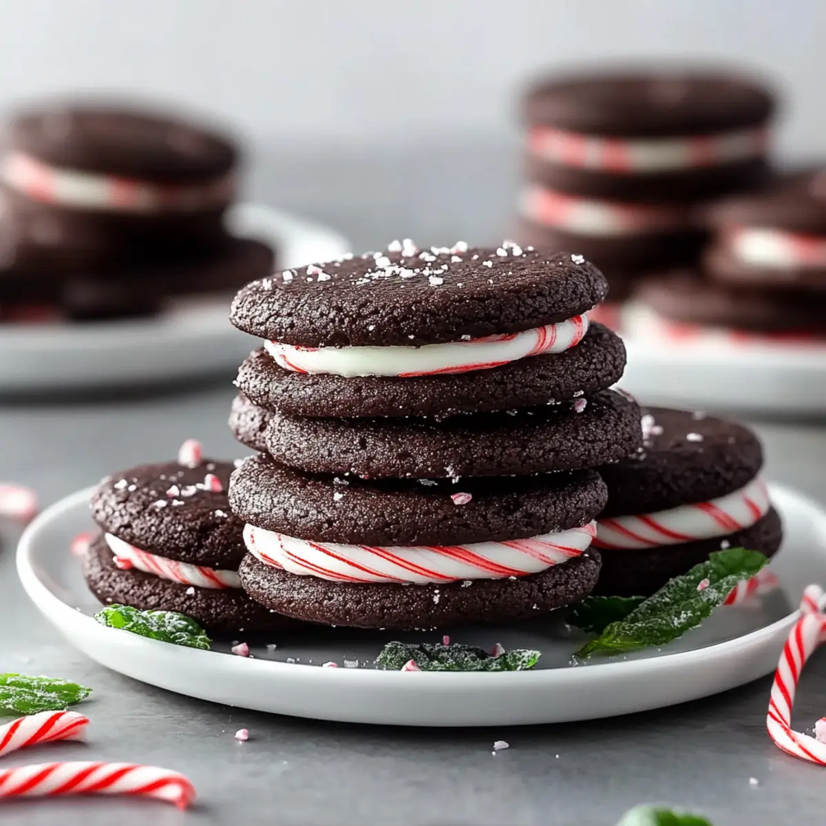 Chocolate Peppermint Sandwich Cookies