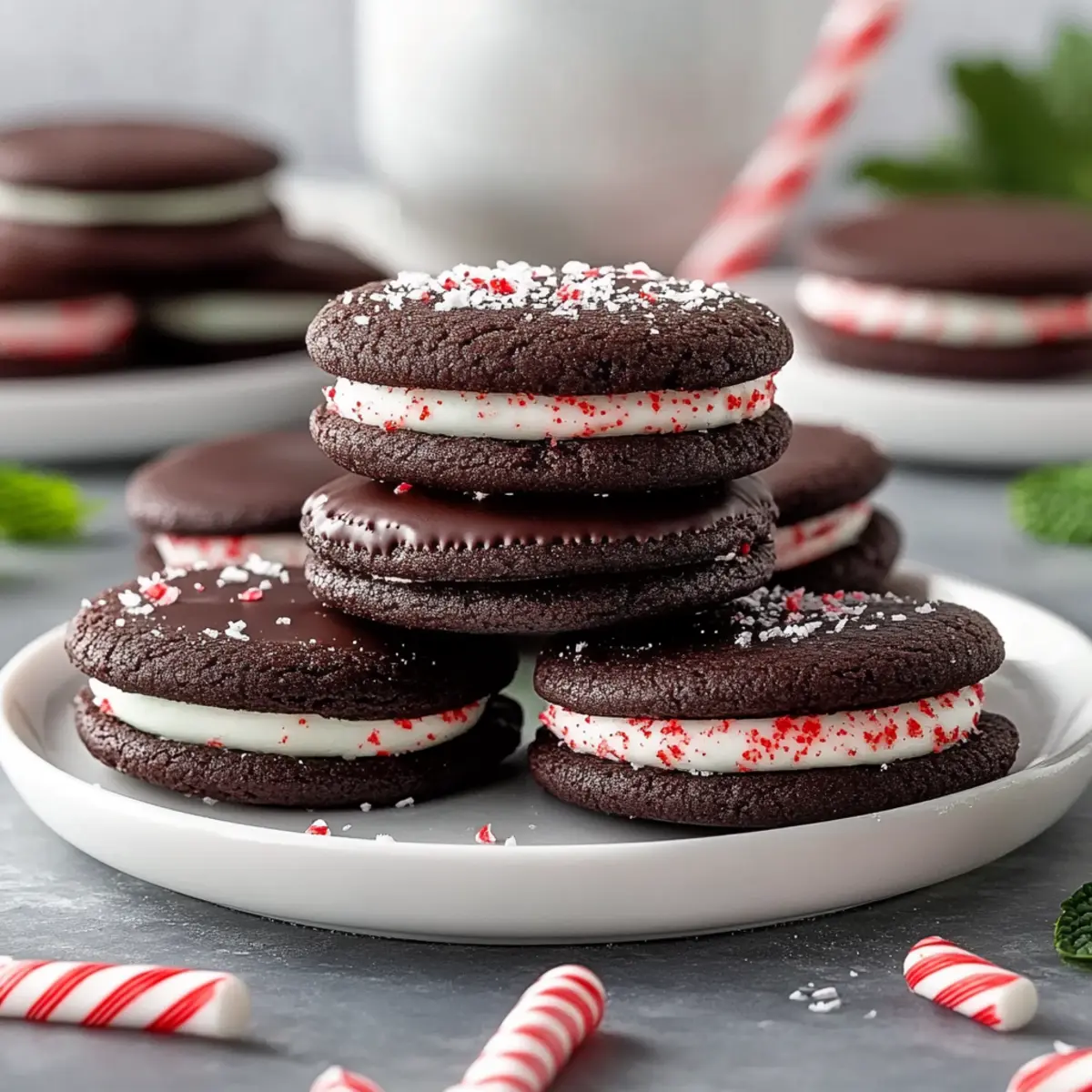 Chocolate Peppermint Sandwich Cookies