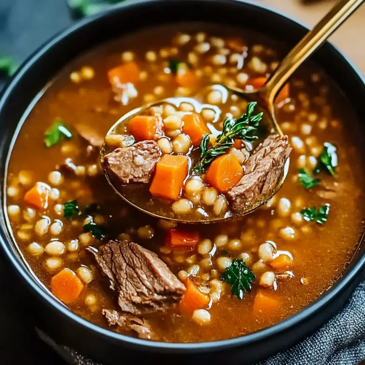 Crockpot Beef and Barley Soup