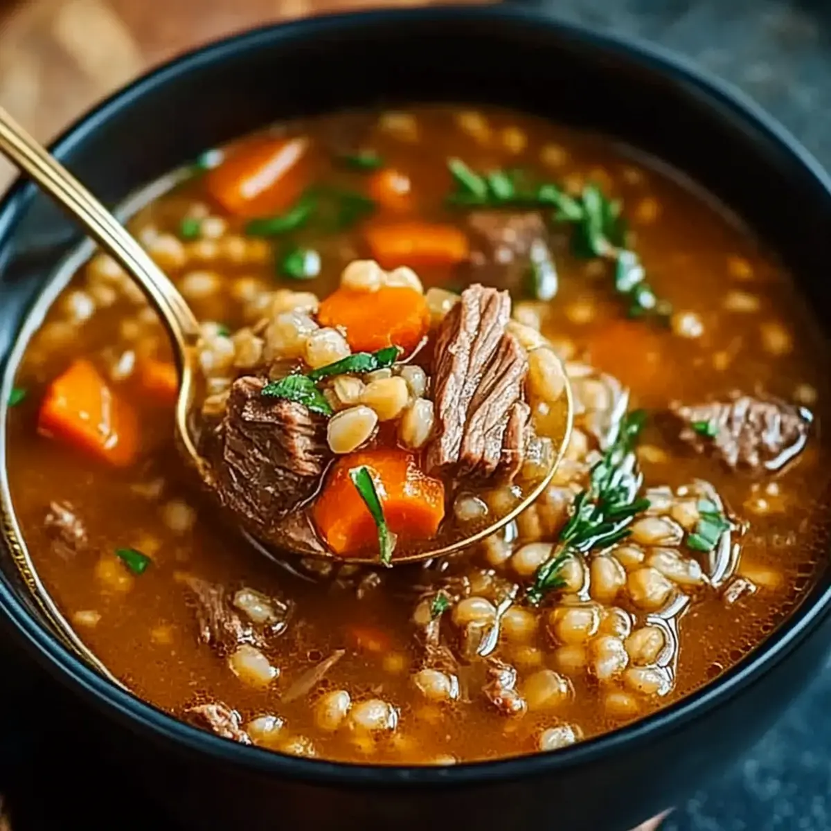 Crockpot Beef and Barley Soup