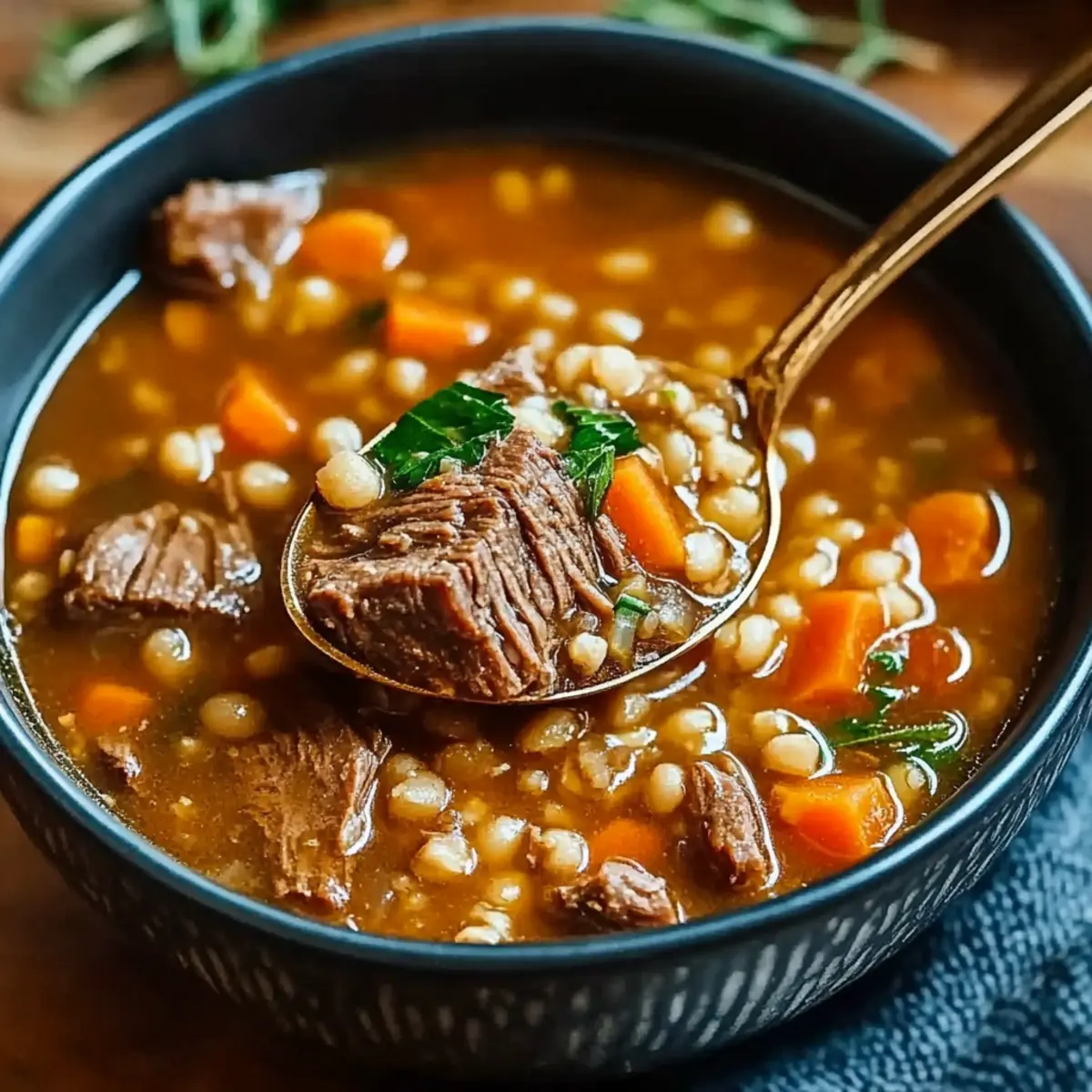 Crockpot Beef and Barley Soup