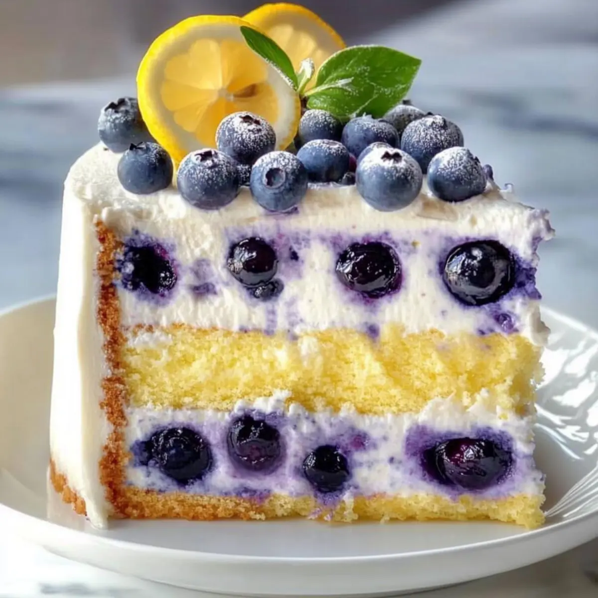Lemon Blueberry Cheesecake Cake