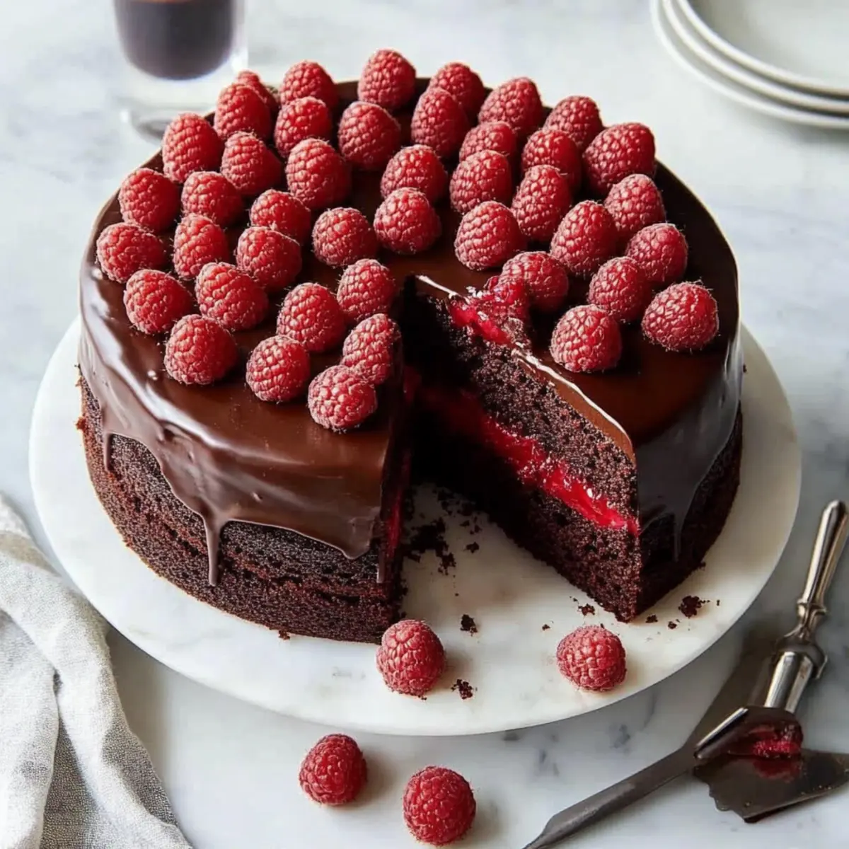 Raspberry Chocolate Ganache Cake