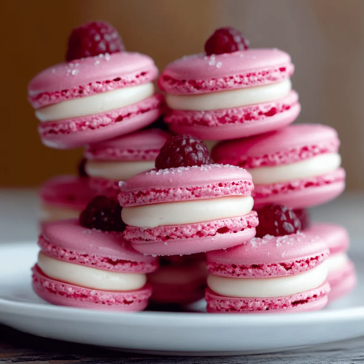 Raspberry Macaron Stack