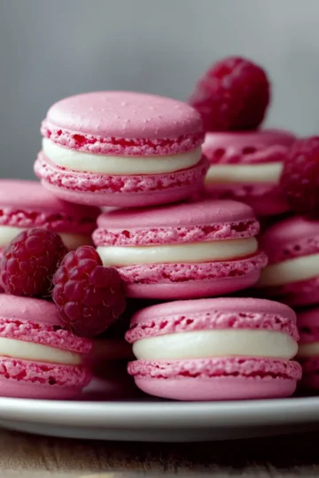 Raspberry Macaron Stack