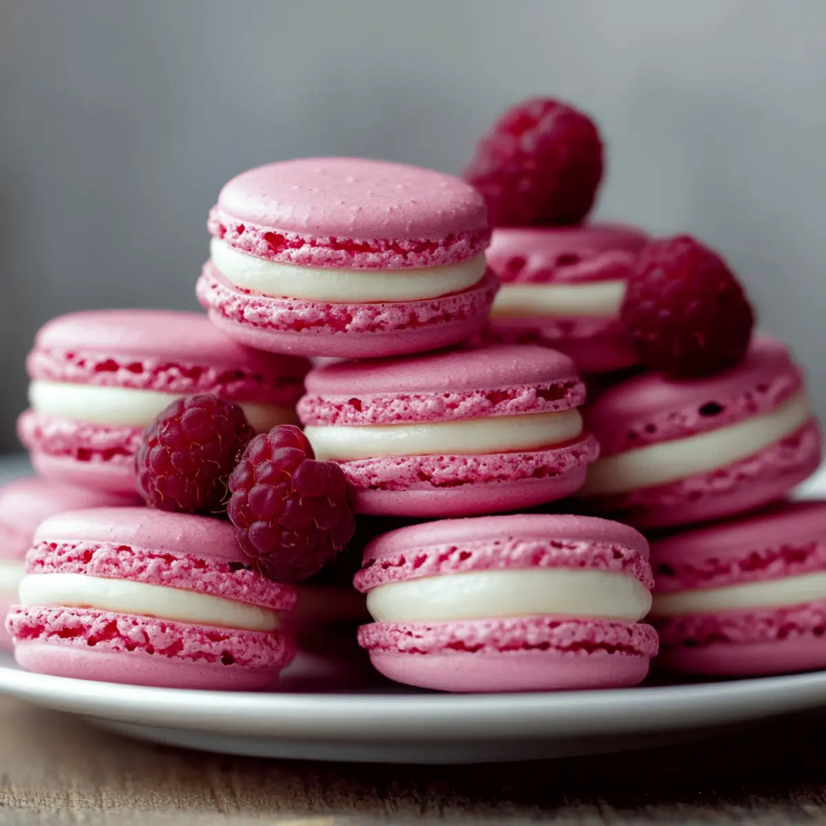 Raspberry Macaron Stack