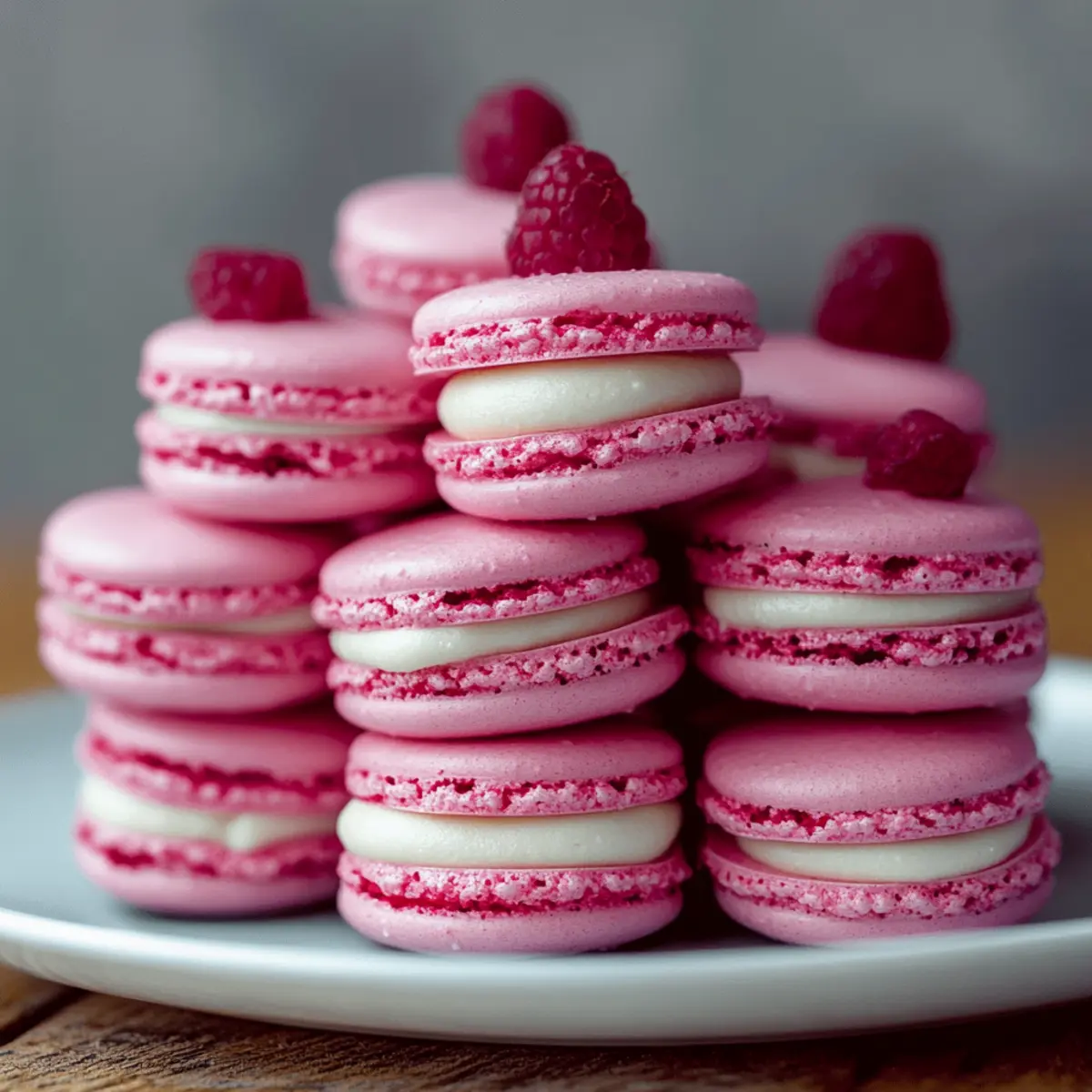 Raspberry Macaron Stack