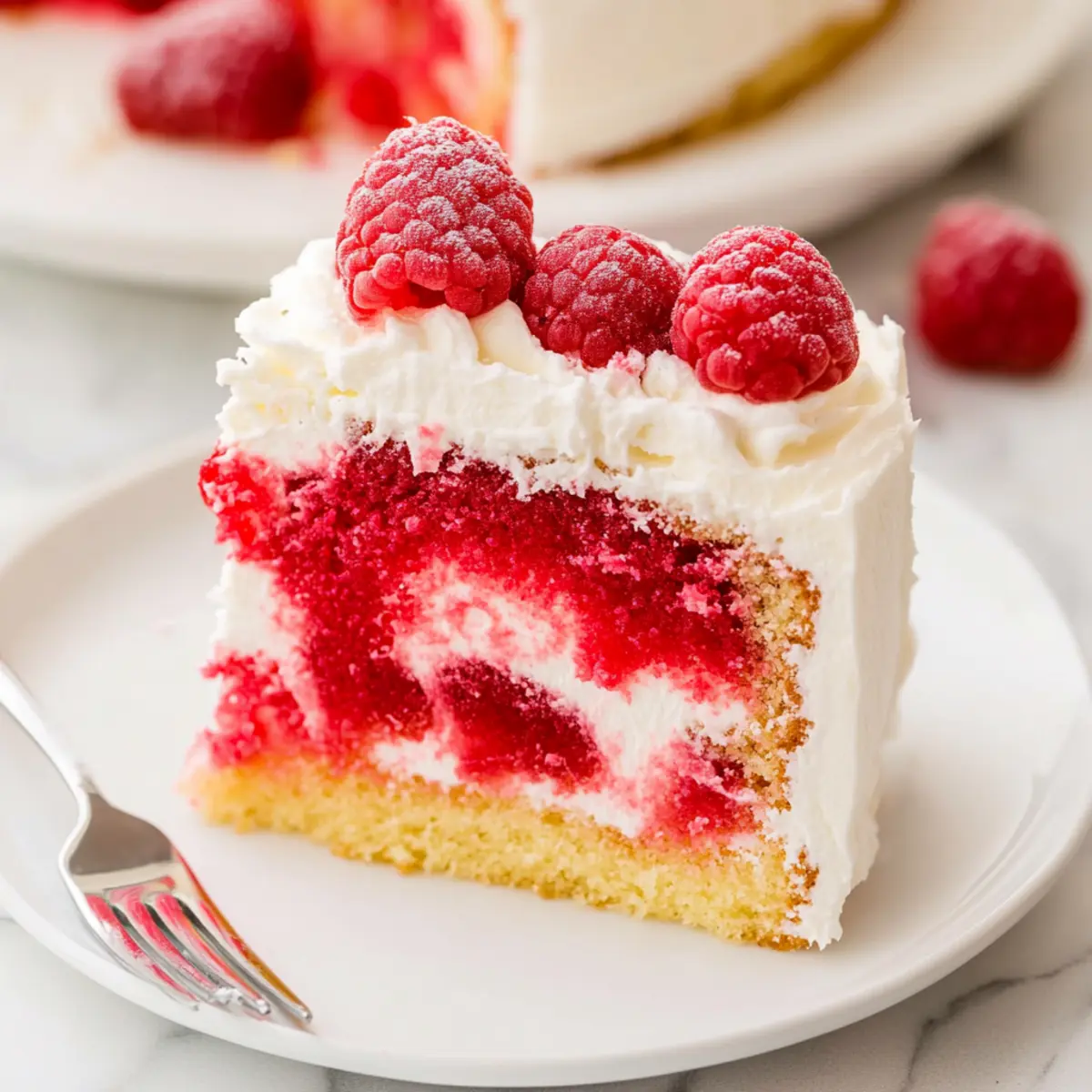 Raspberry Poke Cake