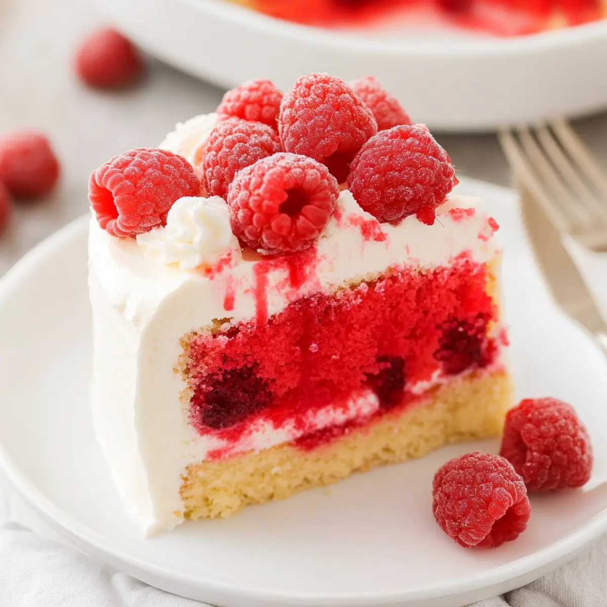 Raspberry Poke Cake