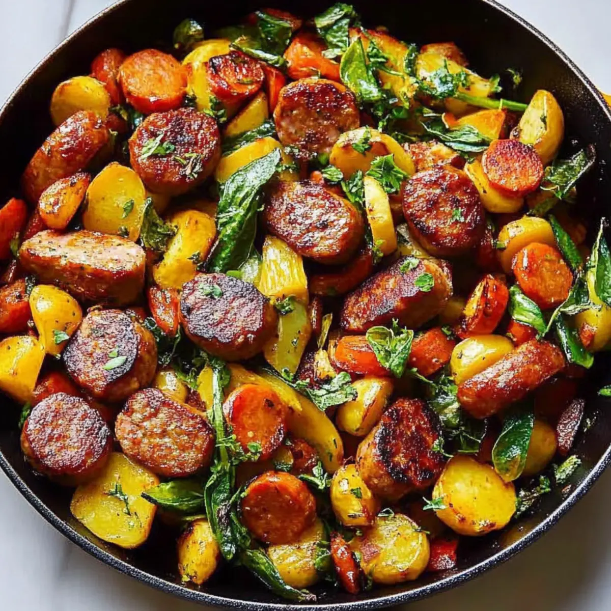 Roasted Chicken Sausage Veggie Skillet