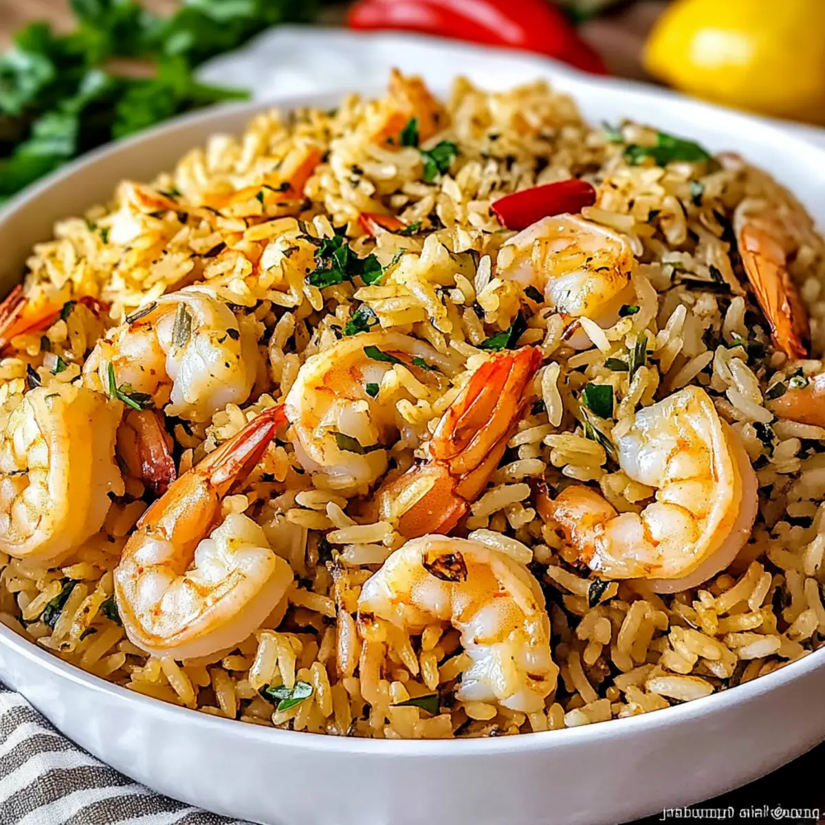 Shrimp Rice with Herbs
