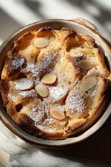 Almond Croissant Bread Pudding