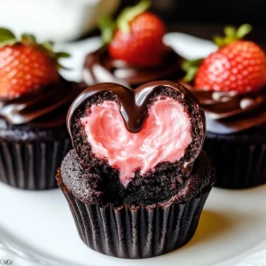 Chocolate Covered Strawberry Cupcakes