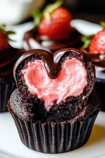 Chocolate Covered Strawberry Cupcakes