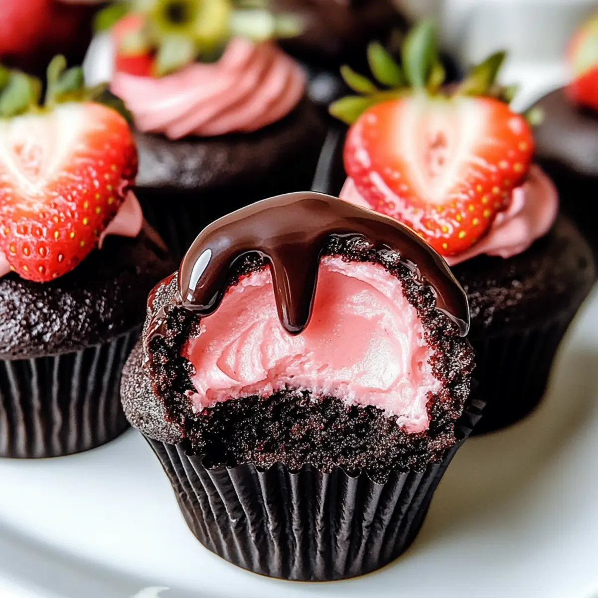 Chocolate Covered Strawberry Cupcakes