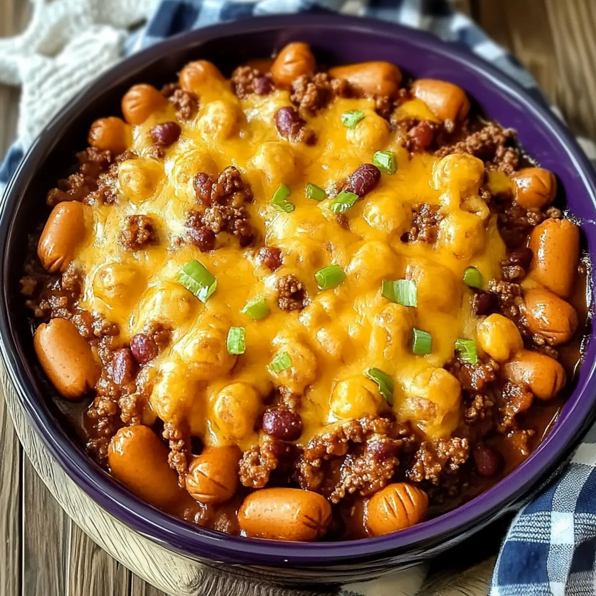 Crockpot Chili Dog Casserole