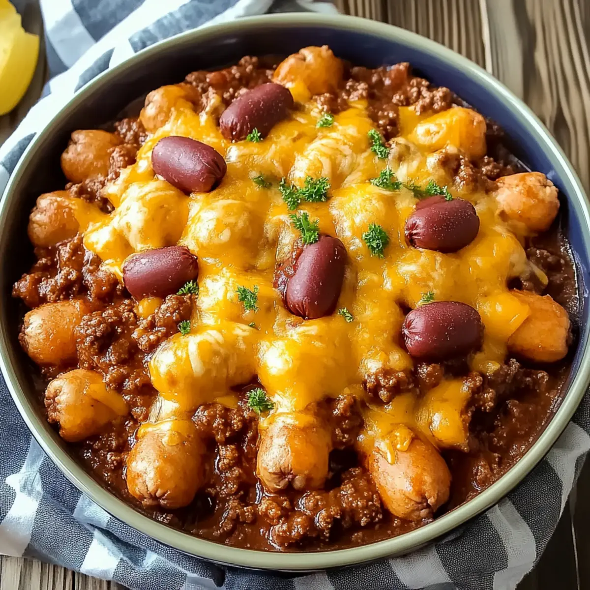 Crockpot Chili Dog Casserole