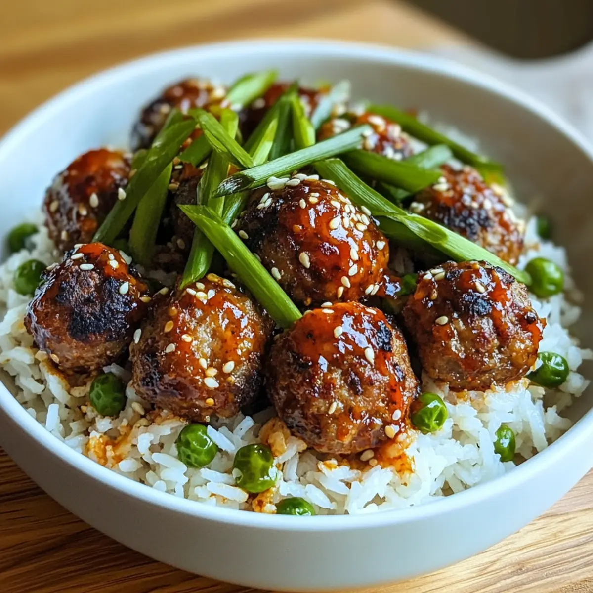 Firecracker Meatballs Coconut Rice