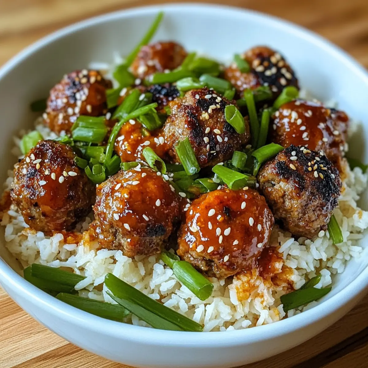 Firecracker Meatballs Coconut Rice