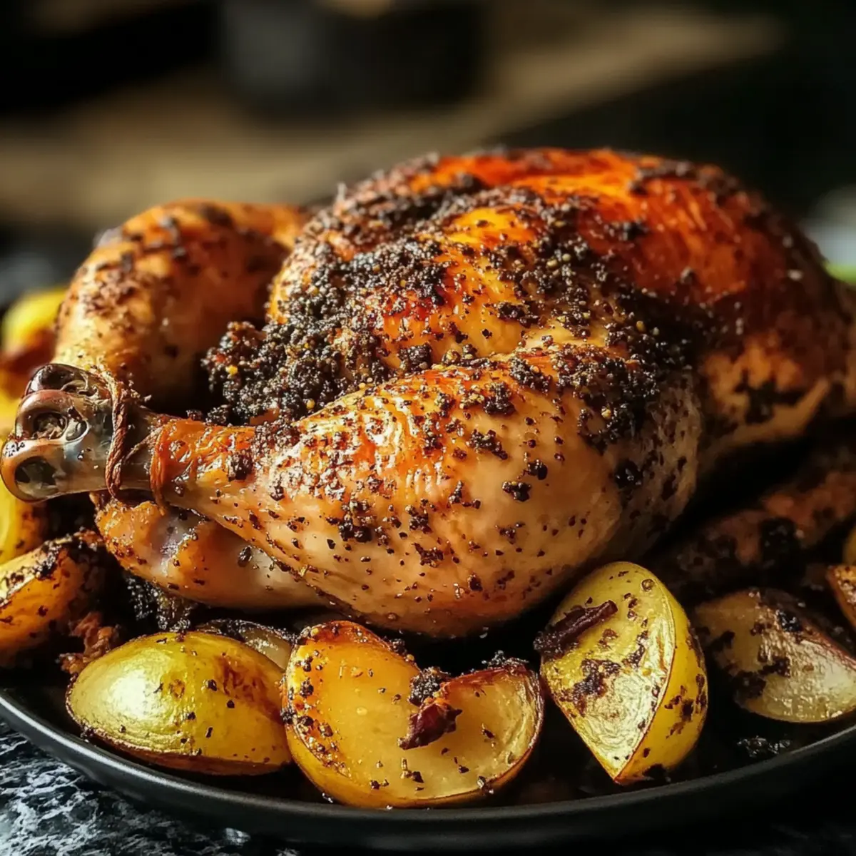 Juicy Black Pepper Whole Chicken