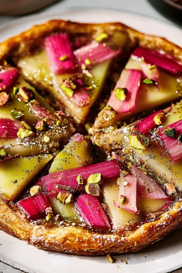 Rhubarb Galette with Pistachio Frangipane