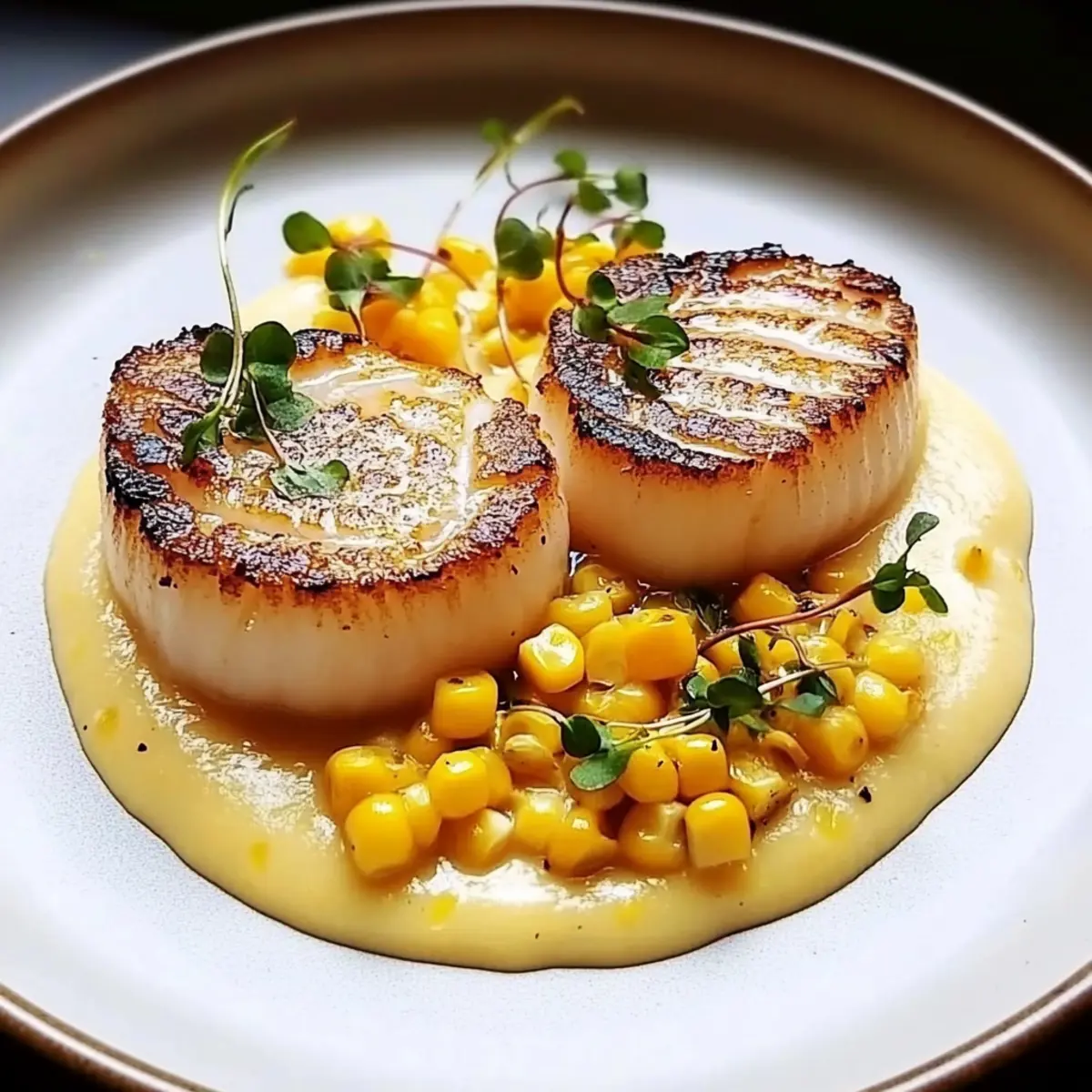 Seared Scallops with Smoky Sweet Corn Purée