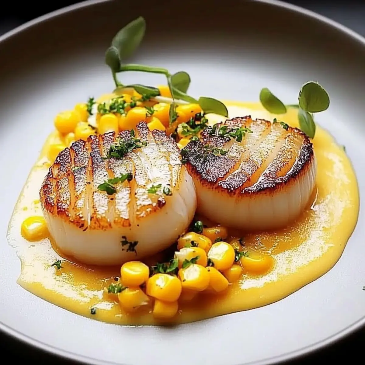 Seared Scallops with Smoky Sweet Corn Purée