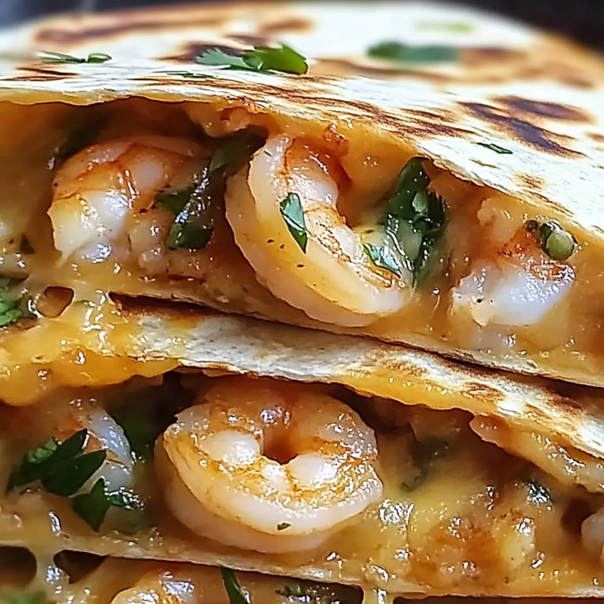 Shrimp Quesadilla with Melty Cheese