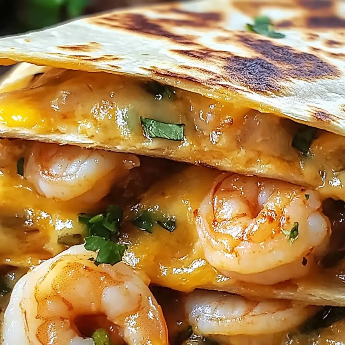 Shrimp Quesadilla with Melty Cheese