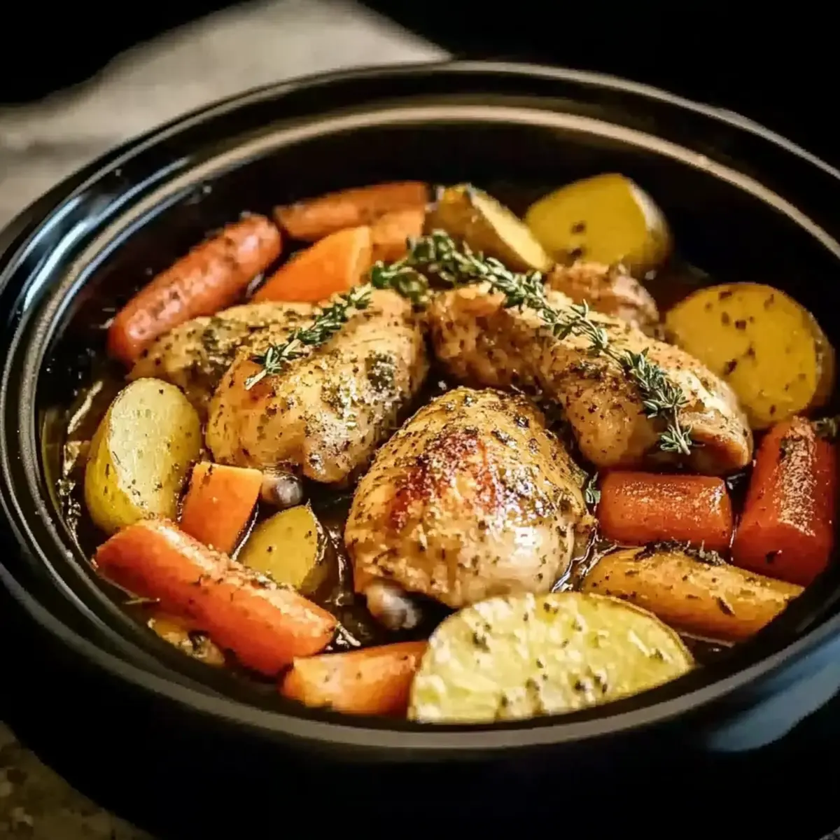 Slow Cooker Garlic Butter Chicken and Veggies