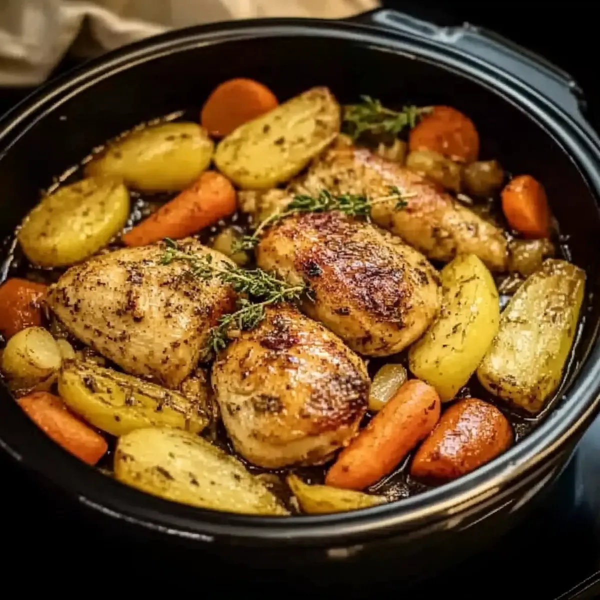 Slow Cooker Garlic Butter Chicken and Veggies