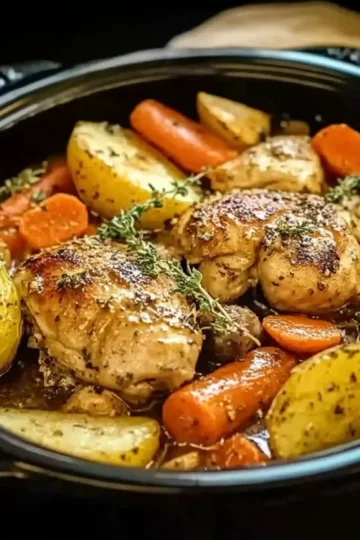 Slow Cooker Garlic Butter Chicken and Veggies