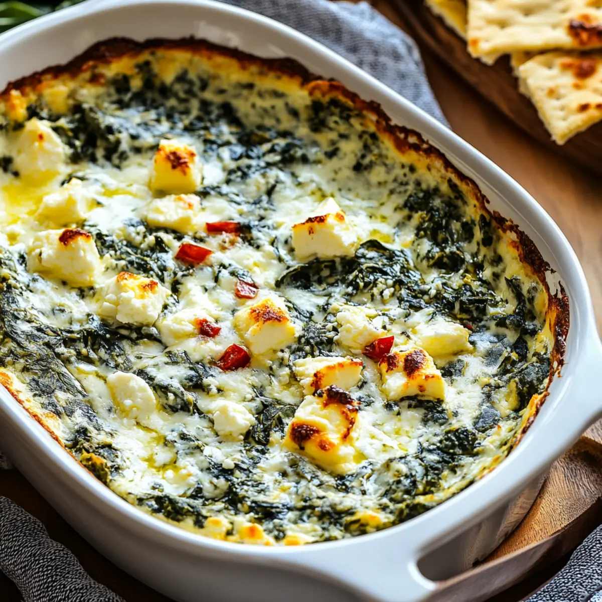 Spinach and Pepperoncini Baked Feta Dip