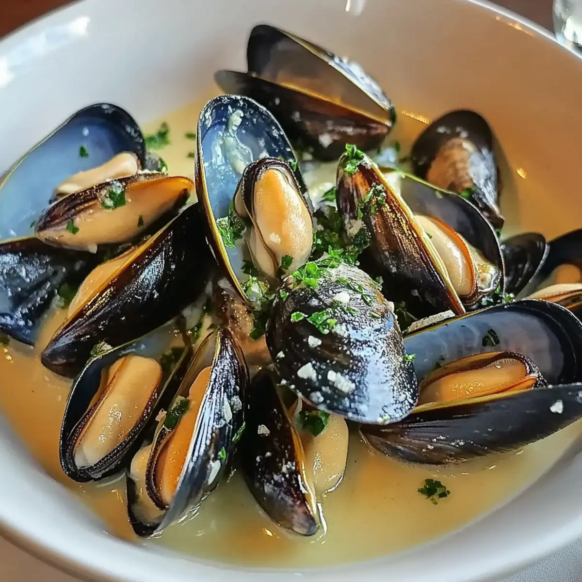 Steamed Mussels with Garlic Butter