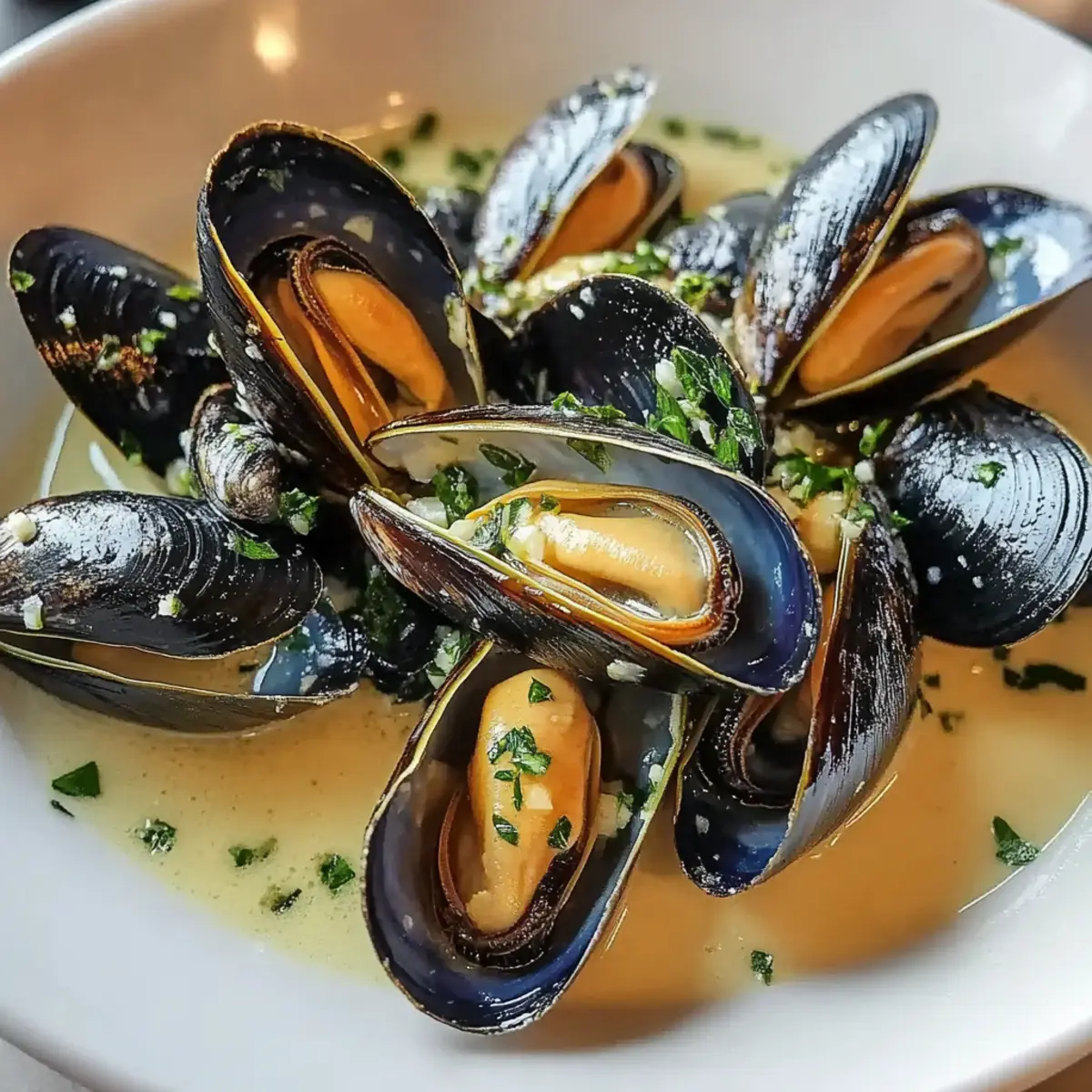 Steamed Mussels with Garlic Butter