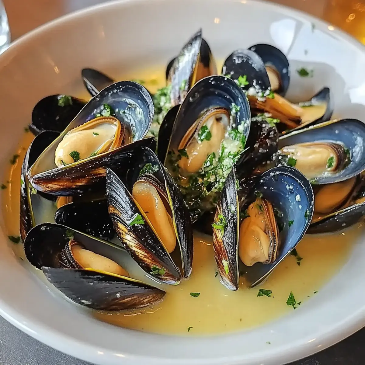 Steamed Mussels with Garlic Butter