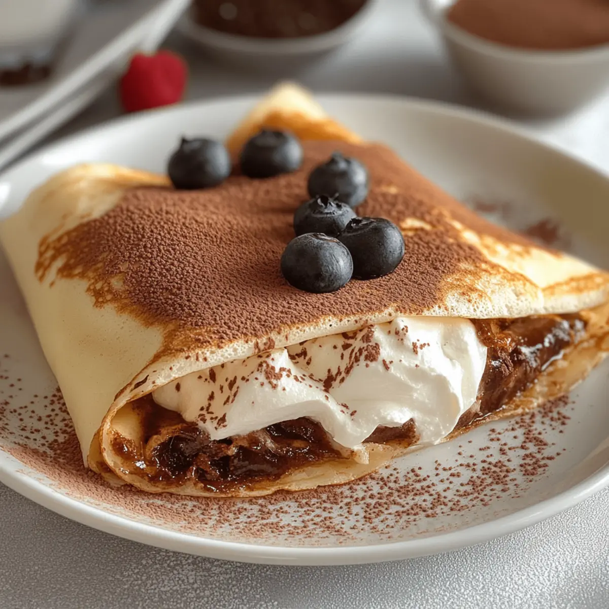 Tiramisu Stuffed Crêpes