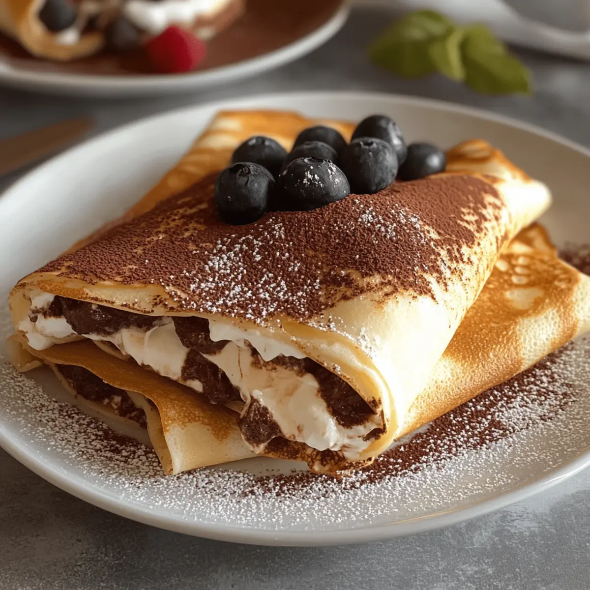 Tiramisu Stuffed Crêpes